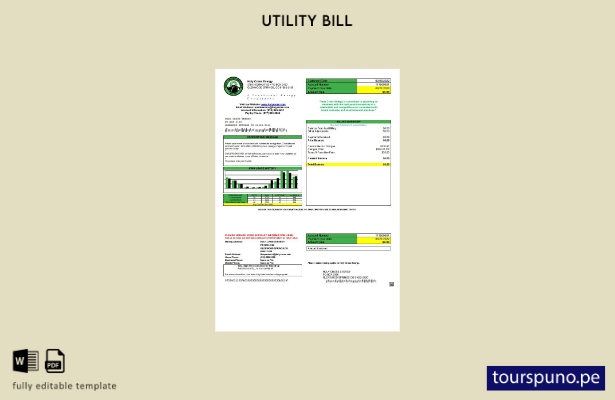 listo para imprimir plantilla de factura de servicios públicos de EE. UU. Colo 1